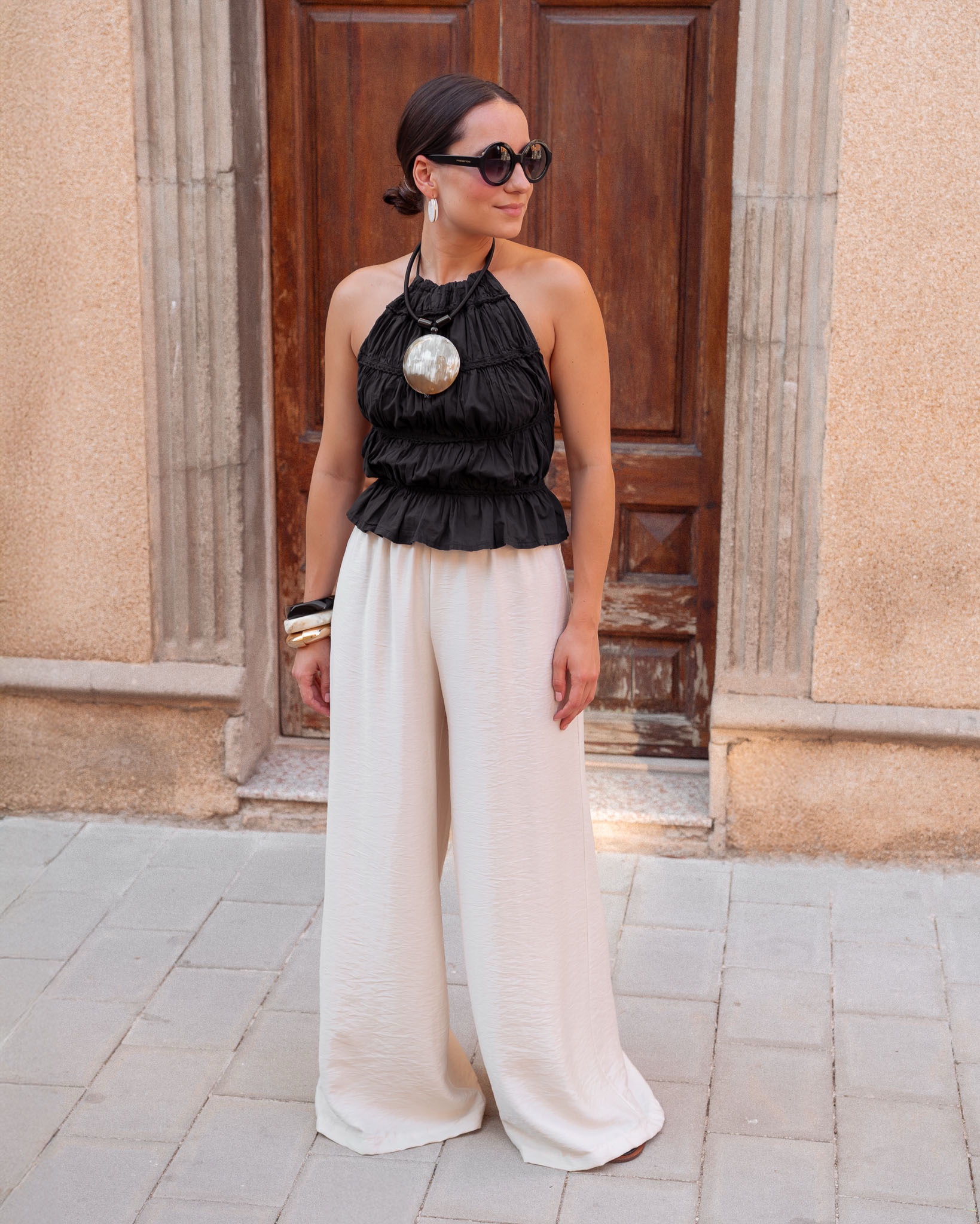 PANTALÓN LARGO FLUIDO BEIGE