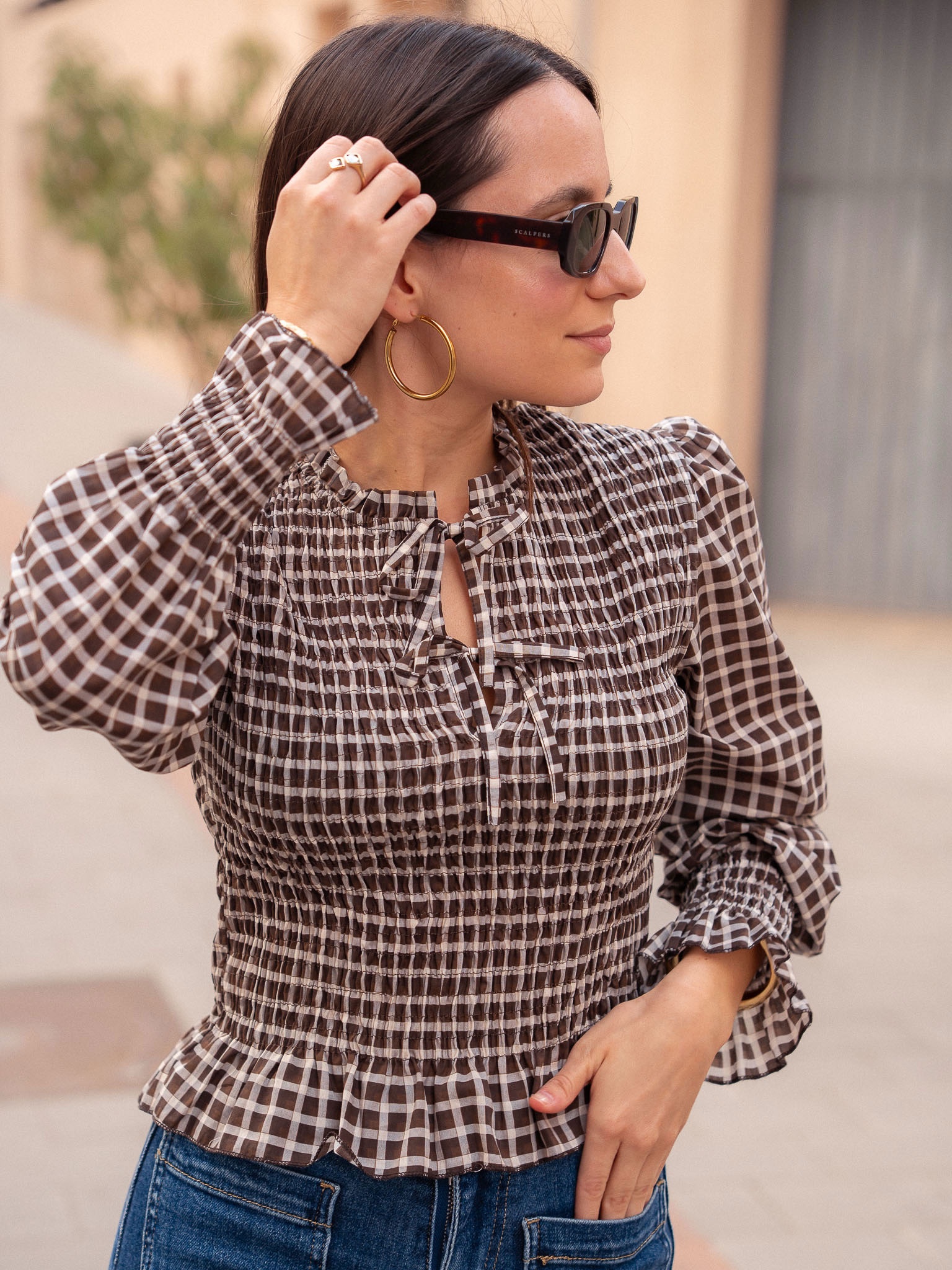 BLUSA FRUNCIDA CUADROS