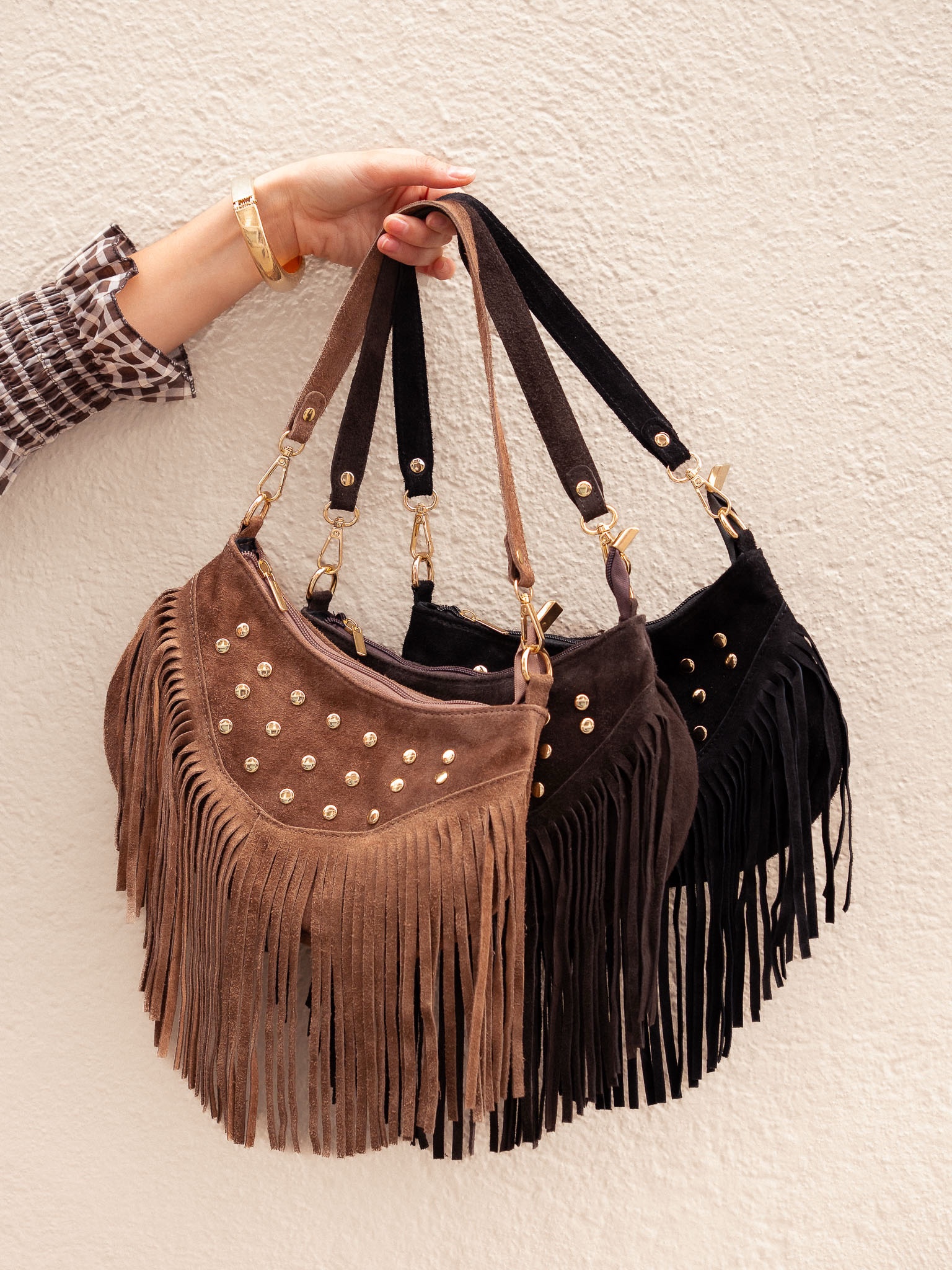 Mini bolso serraje flecos