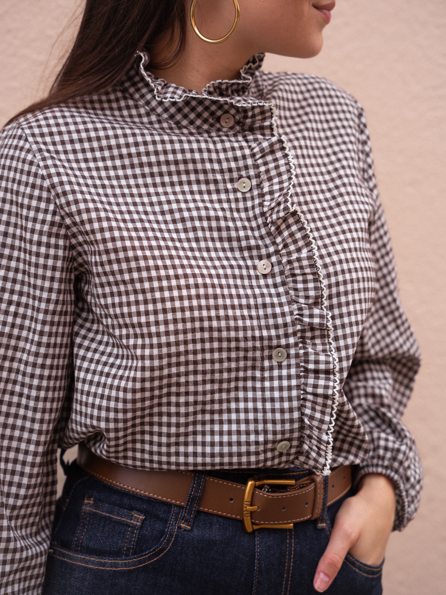 CAMISA VICHY MARRÓN