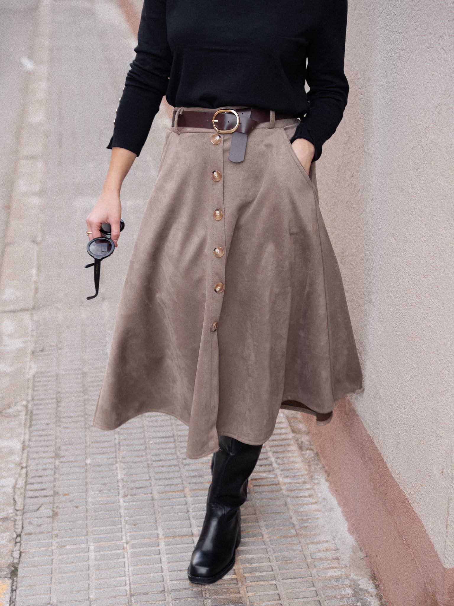 FALDA CARMINA TAUPE - Imagen 4