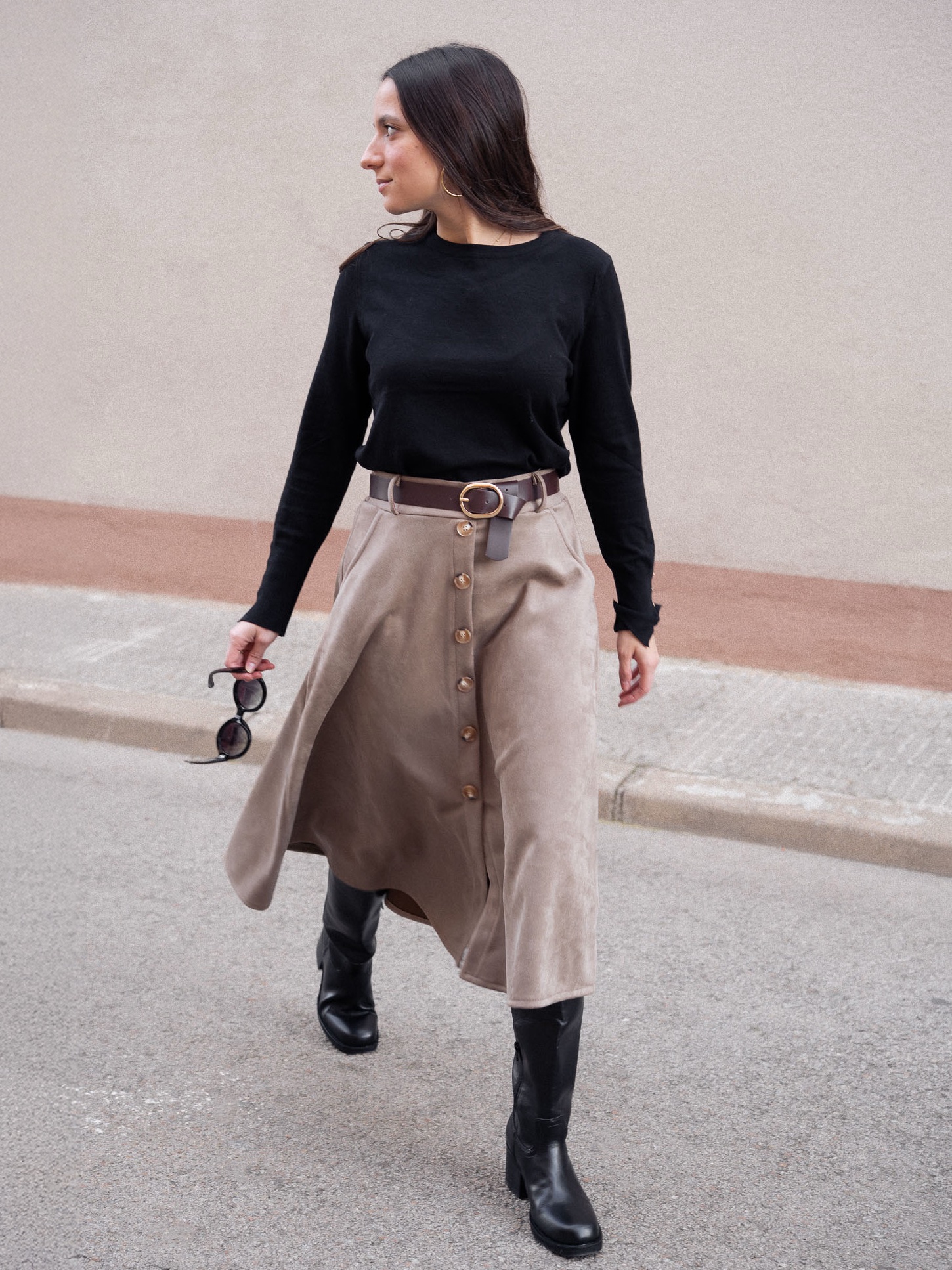 FALDA CARMINA TAUPE - Imagen 3