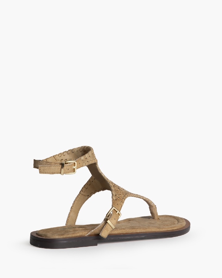 SANDALIA CAMEL TACHUELAS - Imagen 3