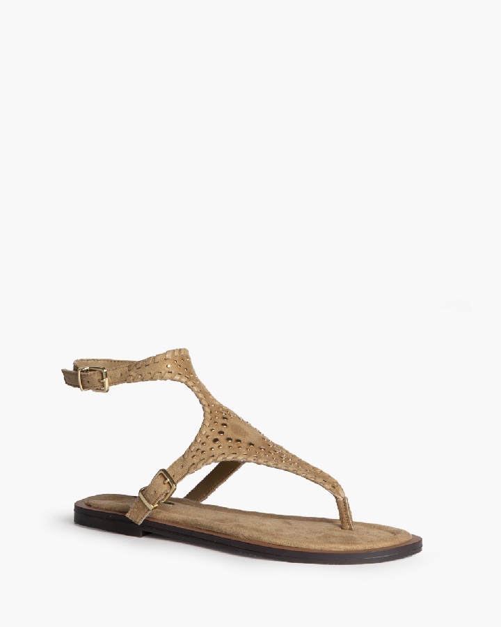 SANDALIA CAMEL TACHUELAS - Imagen 2