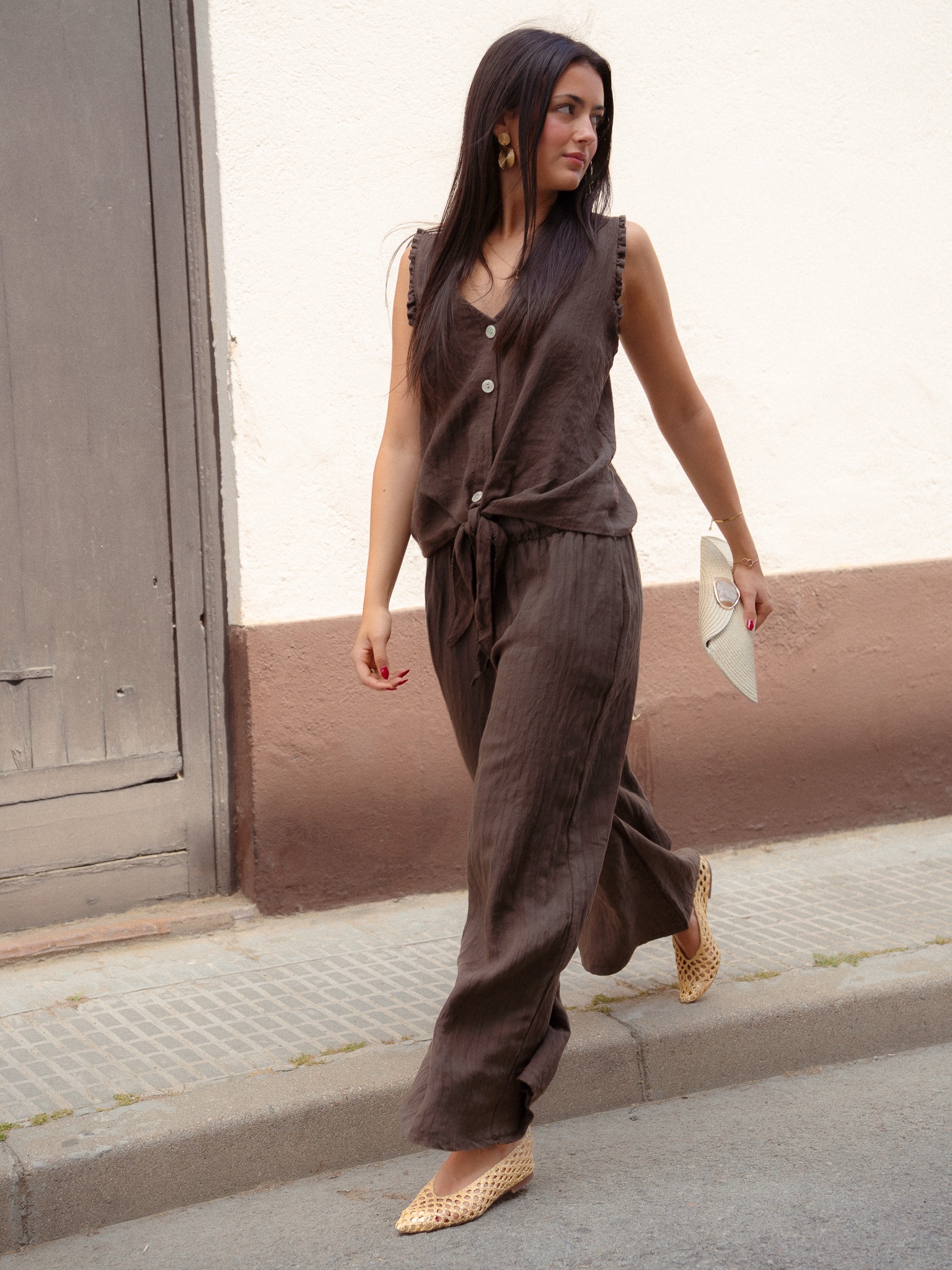 PANTALÓN LINO RAYA DIPLOMÁTICA