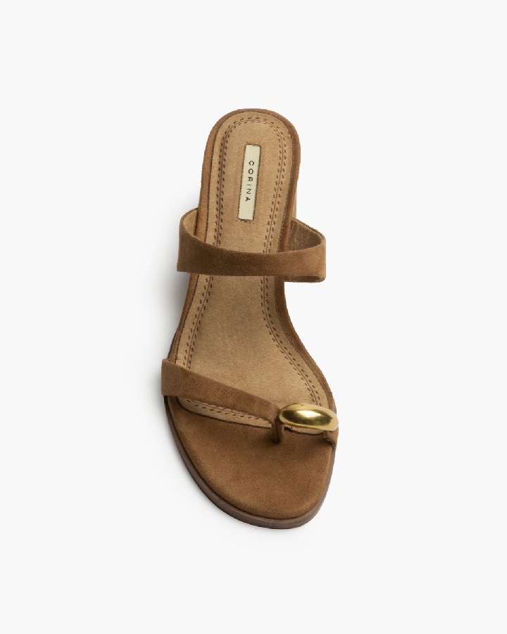 SANDALIA ANILLO TACÓN CAMEL