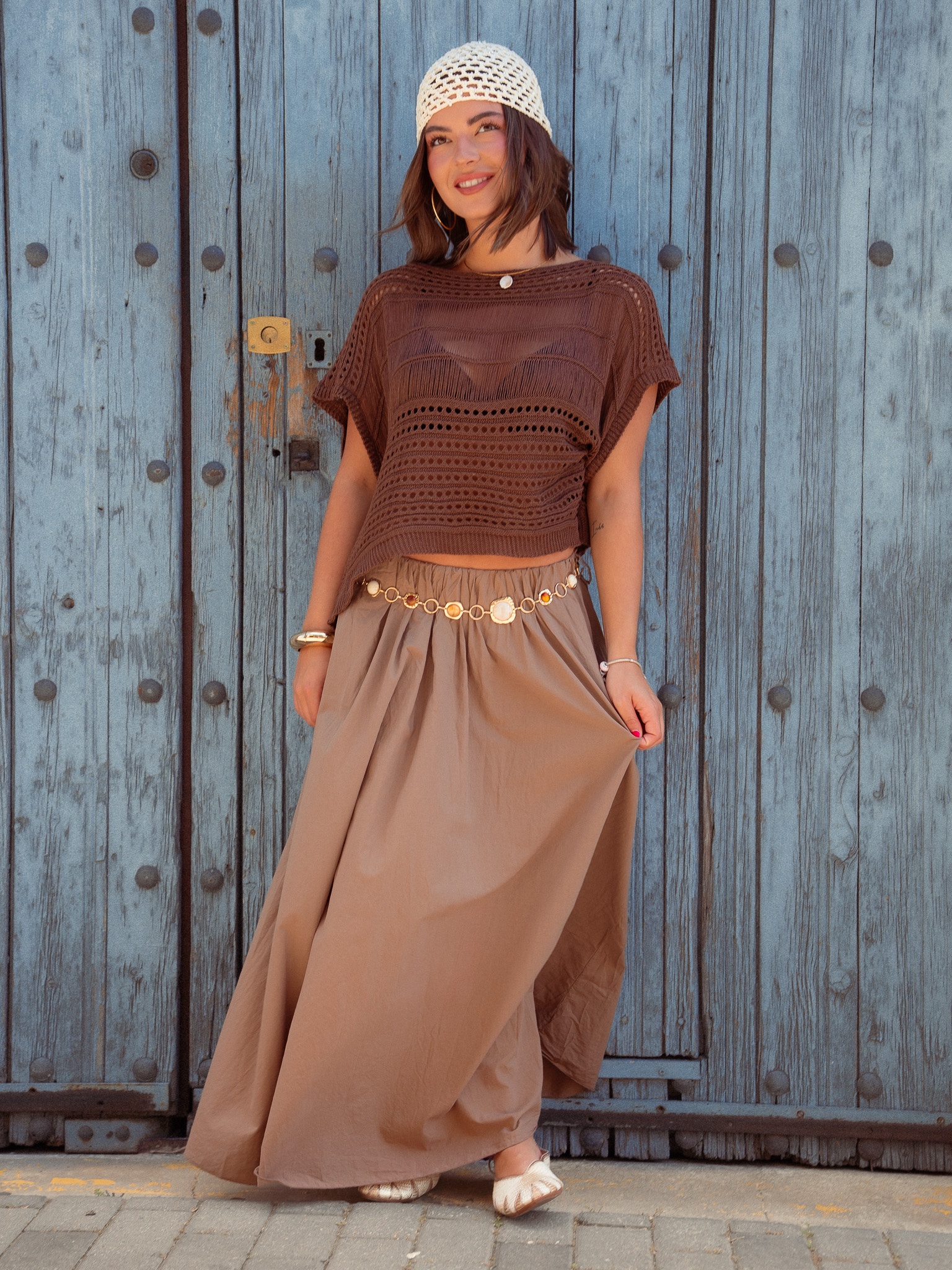 FALDA LARGA CAMEL - Imagen 2
