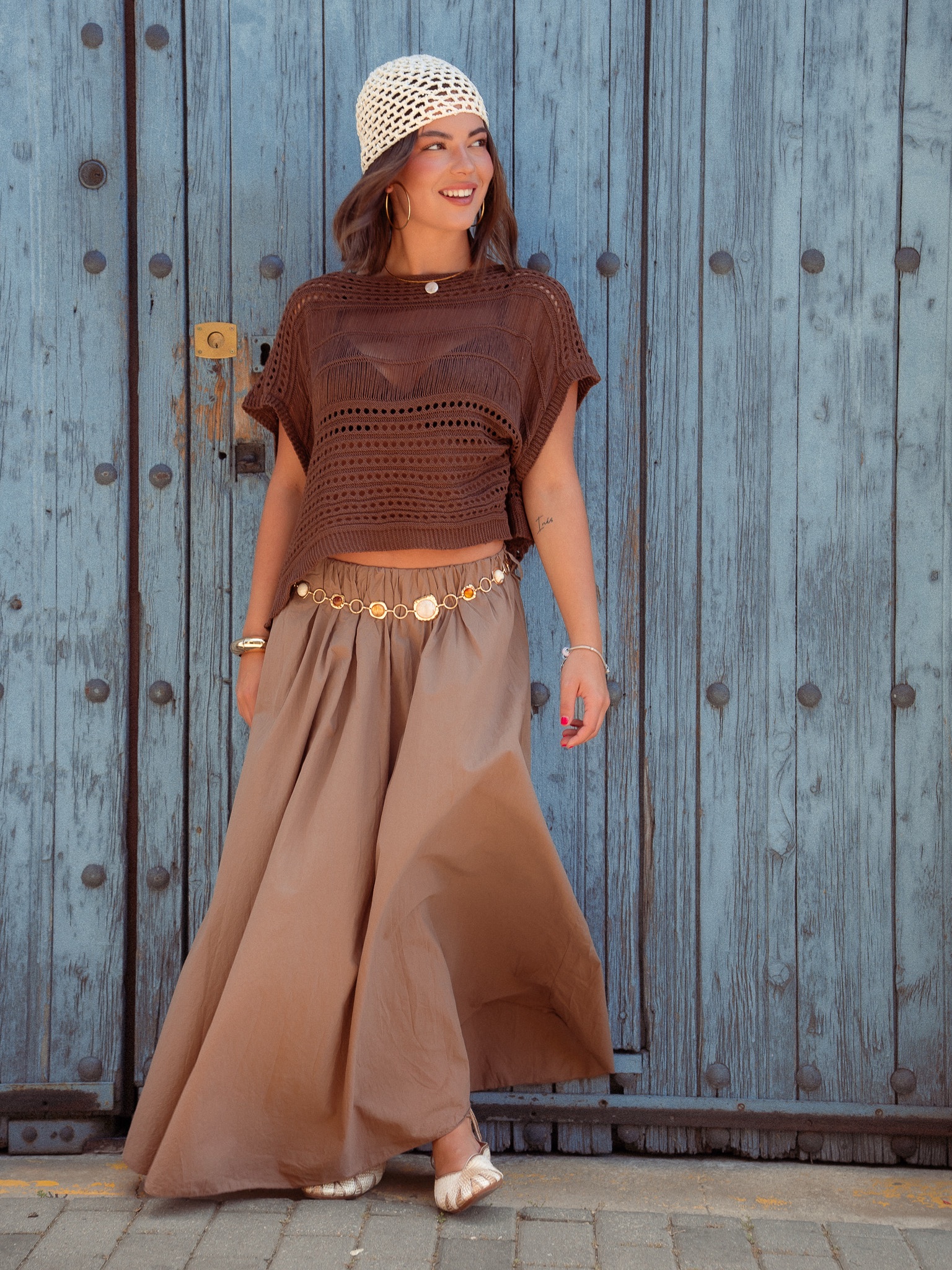 FALDA LARGA CAMEL - Imagen 3