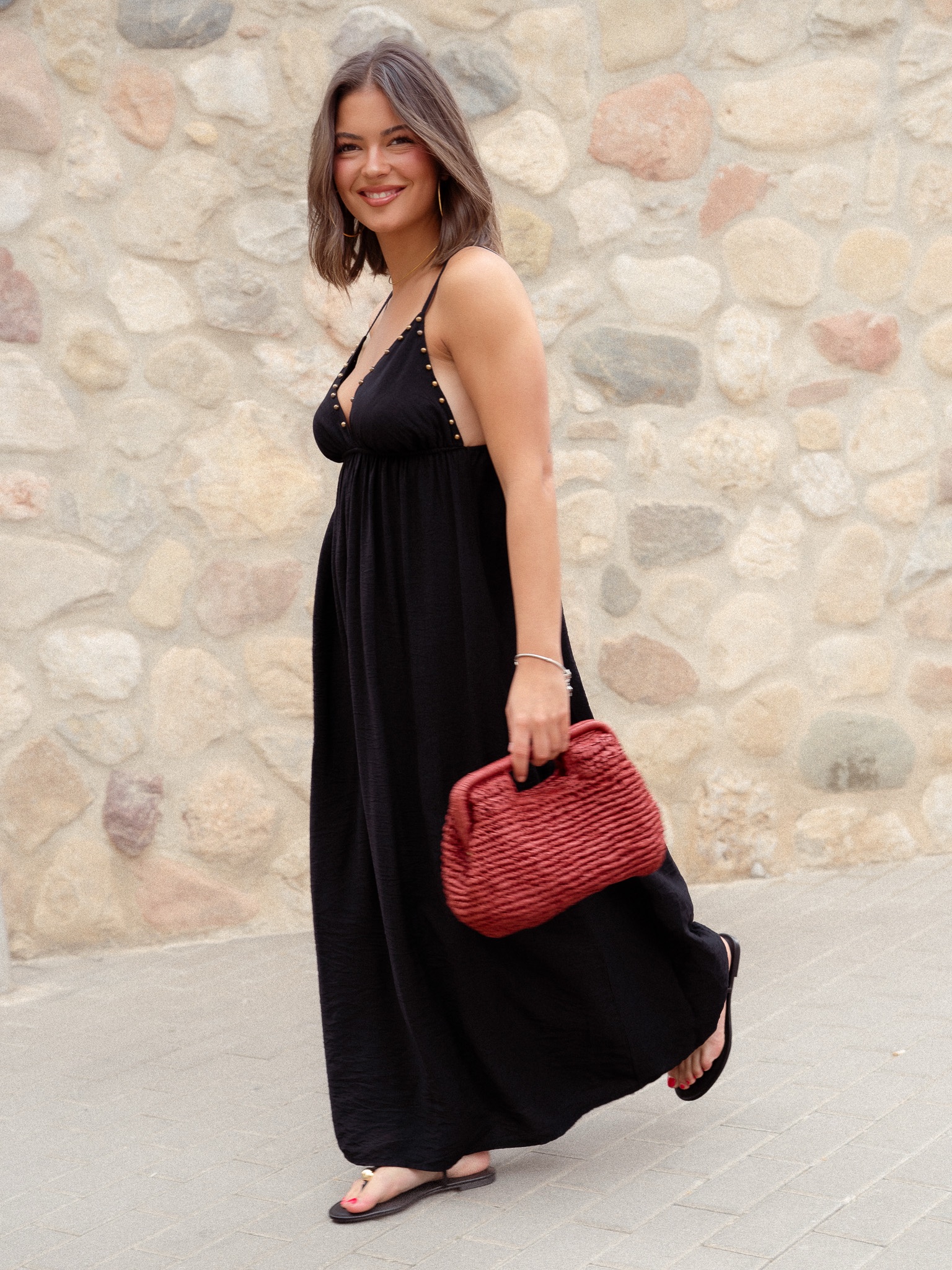 VESTIDO LARGO TACHAS - Imagen 4