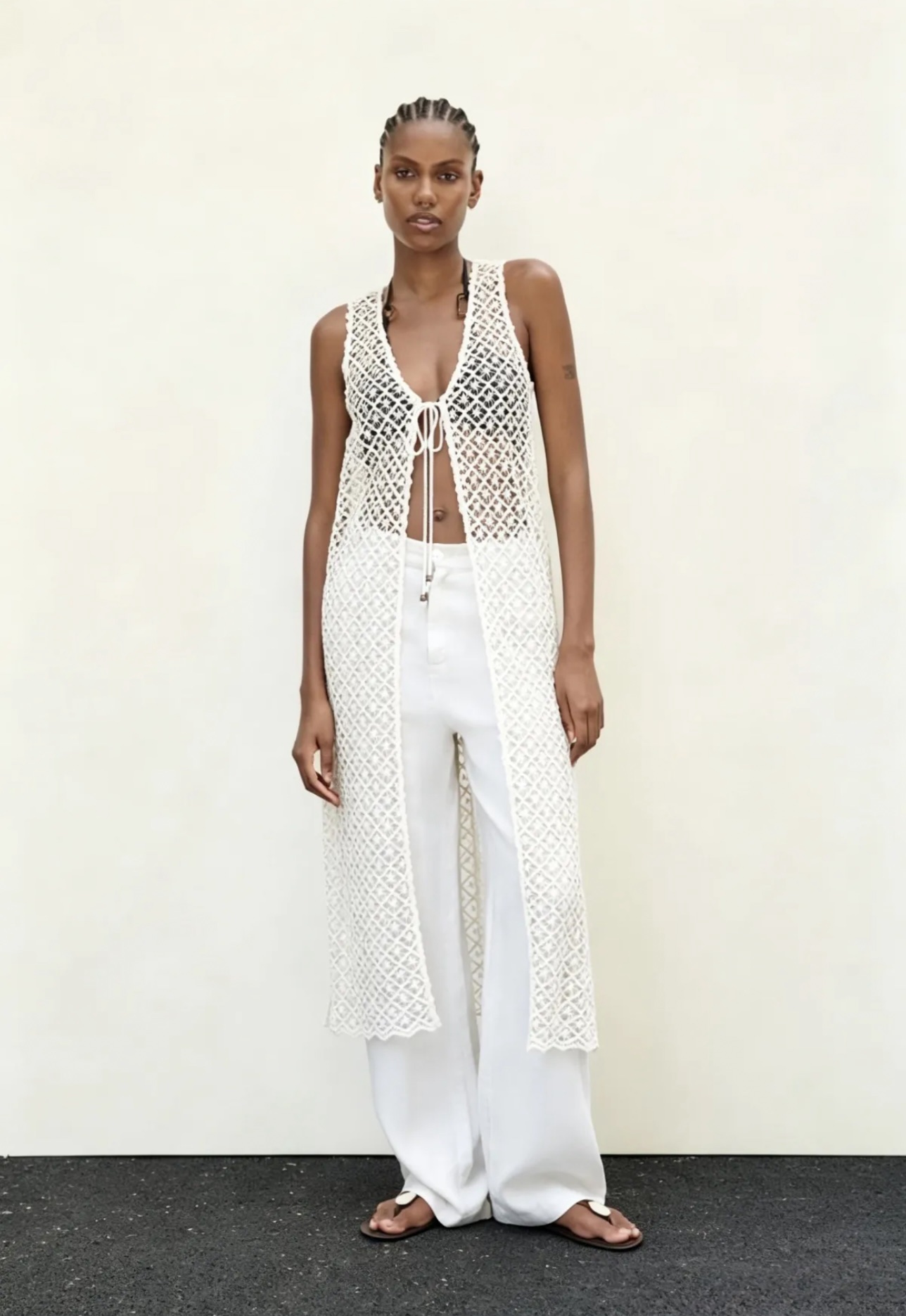 CHALECO LARGO CROCHET