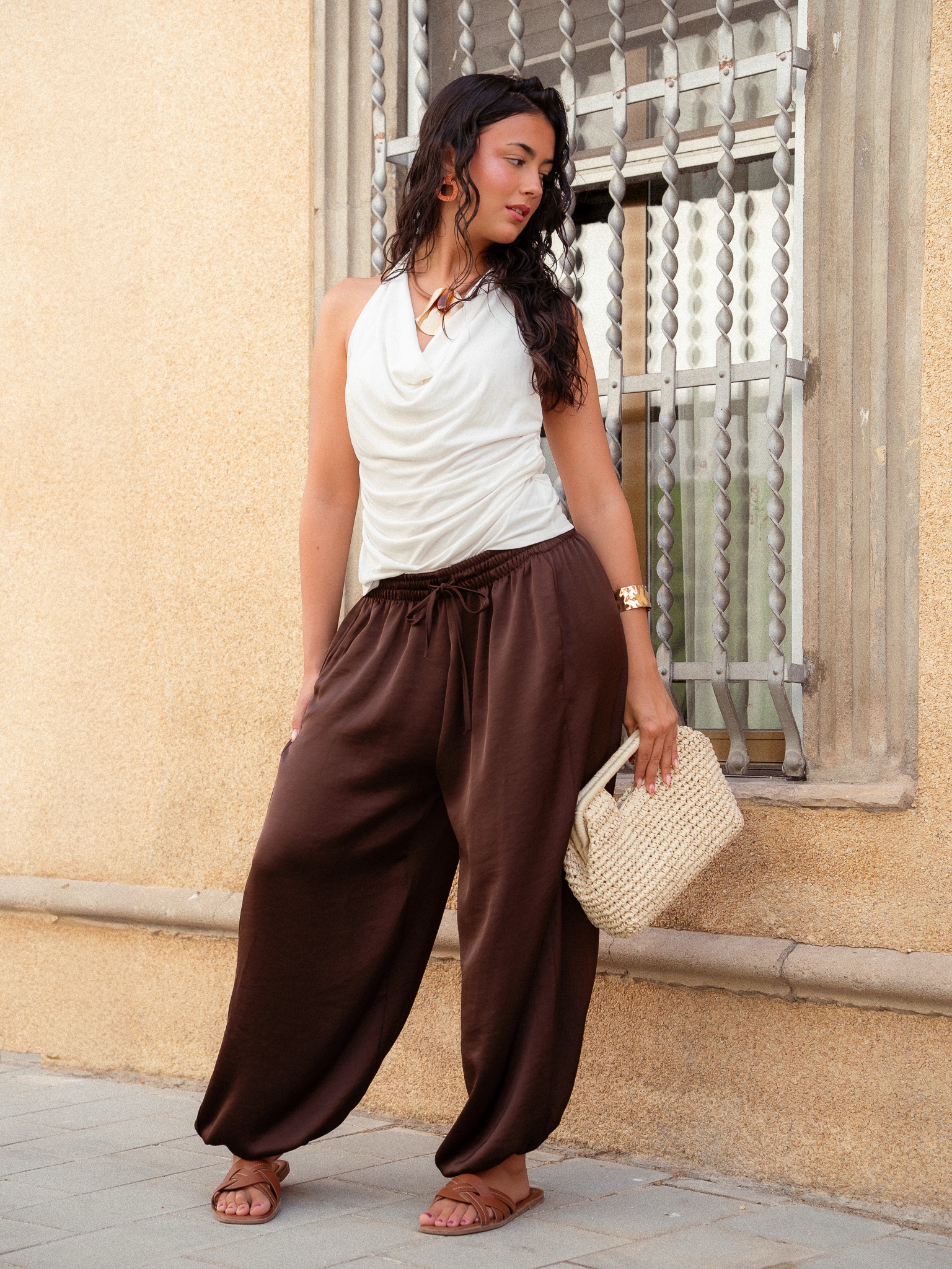 PANTALÓN BOMBACHO SATINADO - Imagen 7