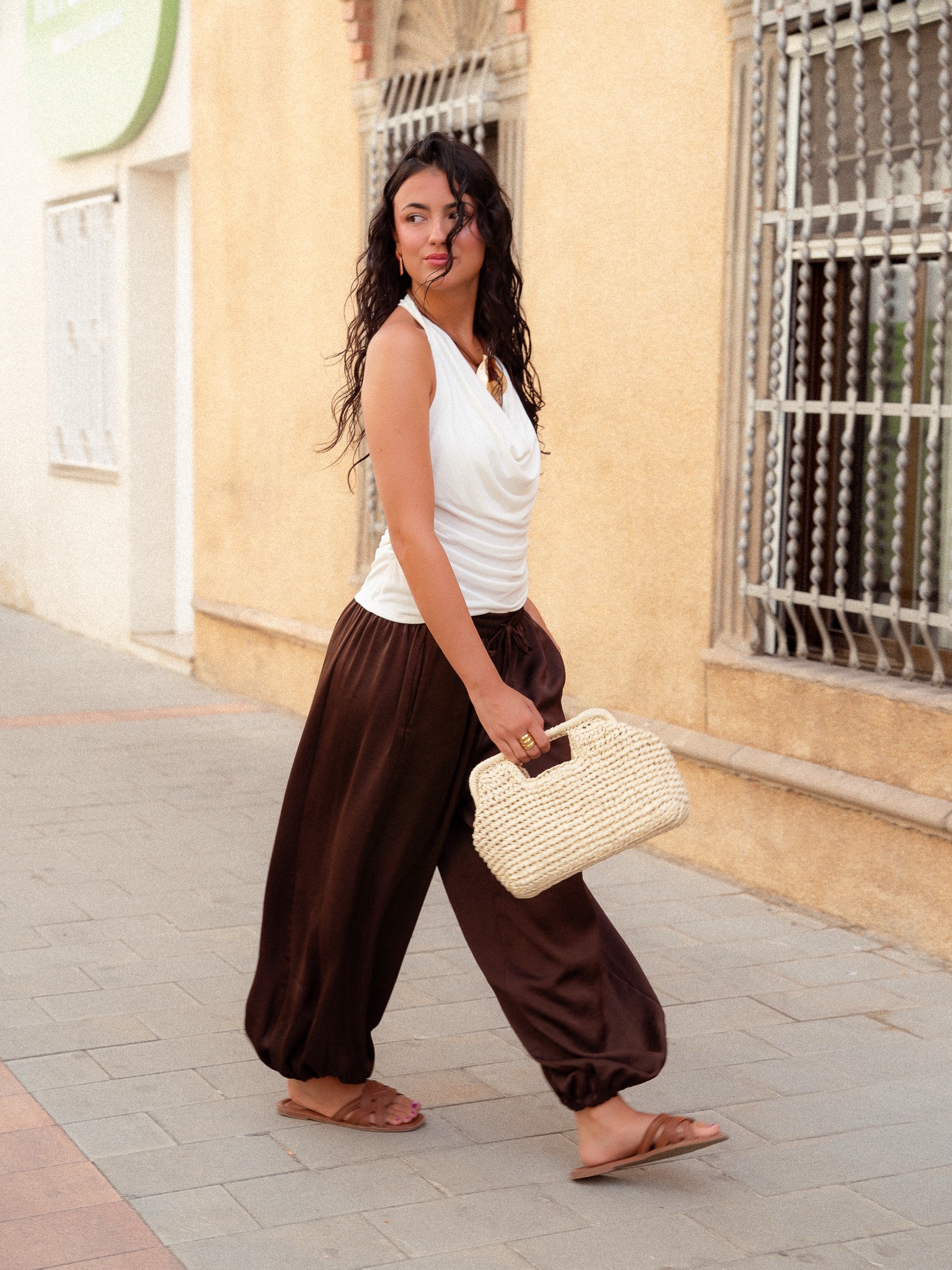 PANTALÓN BOMBACHO SATINADO - Imagen 6